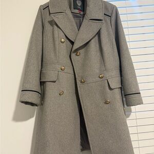 Vince Camuto Women’s Double Breasted Wool Blend Coat Size XXL Gray Military